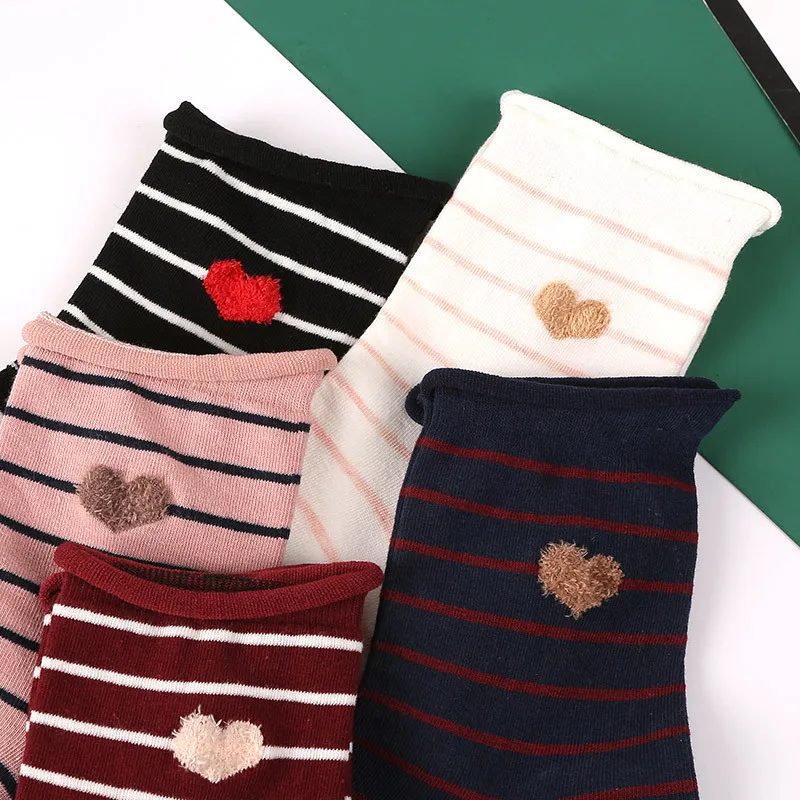 Wholesale cheap striped socks love embroidery retro contrast color soft breathable casual women's socks, Custom color
Wholesale cheap striped socks love embroidery retro contrast color soft breathable casual women's socks, Custom color