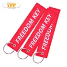 Customized Shape Embroidery Twill Pilot Key Tag Embroidered Keychain Keyring For Promotion Business Gift