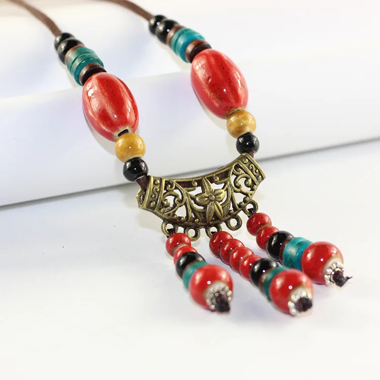 Bohemian Necklace for Women Ceramic Sweater Chain Vintage Long Neck Chain Hand-woven Pendant Beaded Necklace Daily Wear, Picture
Bohemian Necklace for Women Ceramic Sweater Chain Vintage Long Neck Chain Hand-woven Pendant Beaded Necklace Daily Wear, Picture