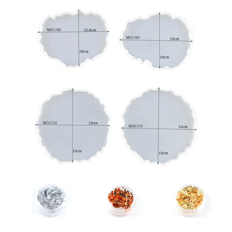 7Pcs DIY Resin Mold Irregular Pattern Epoxy Resin Tray Silicone Mould Gold Foil Coaster Molds for Jewelry Craft
7Pcs DIY Resin Mold Irregular Pattern Epoxy Resin Tray Silicone Mould Gold Foil Coaster Molds for Jewelry Craft