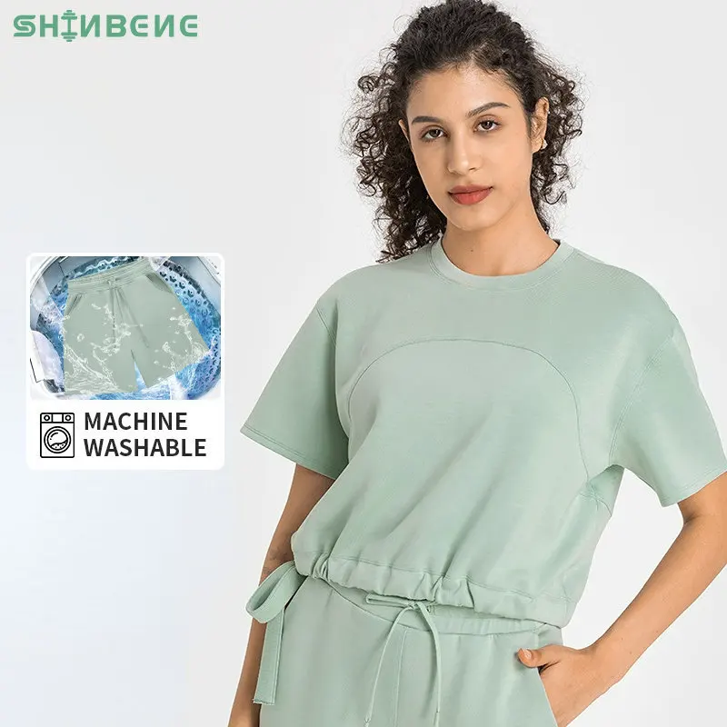 SHINBENE Everyday Leisure Cotton Workout Gym Crop Tops Women Loose Drop Shoulder Sport Yoga T-shirt
SHINBENE Everyday Leisure Cotton Workout Gym Crop Tops Women Loose Drop Shoulder Sport Yoga T-shirt