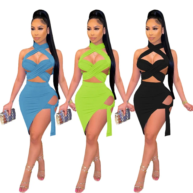 GX8035 Hot Selling Summer Sleeveless Women Clothes 2021 Sexy Hollow Out Outfits Women halter 2 Piece Skirt Set, Picture
GX8035 Hot Selling Summer Sleeveless Women Clothes 2021 Sexy Hollow Out Outfits Women halter 2 Piece Skirt Set, Picture
