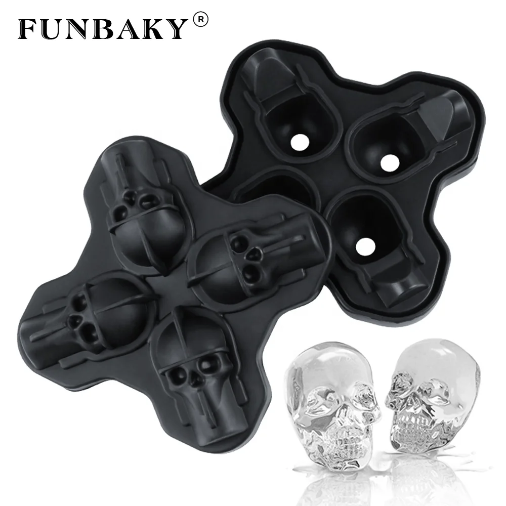 FUNBAKY human head shape ice cube making tools whisky ice in bar accessories bone silicone mold, Customized color
FUNBAKY human head shape ice cube making tools whisky ice in bar accessories bone silicone mold, Customized color