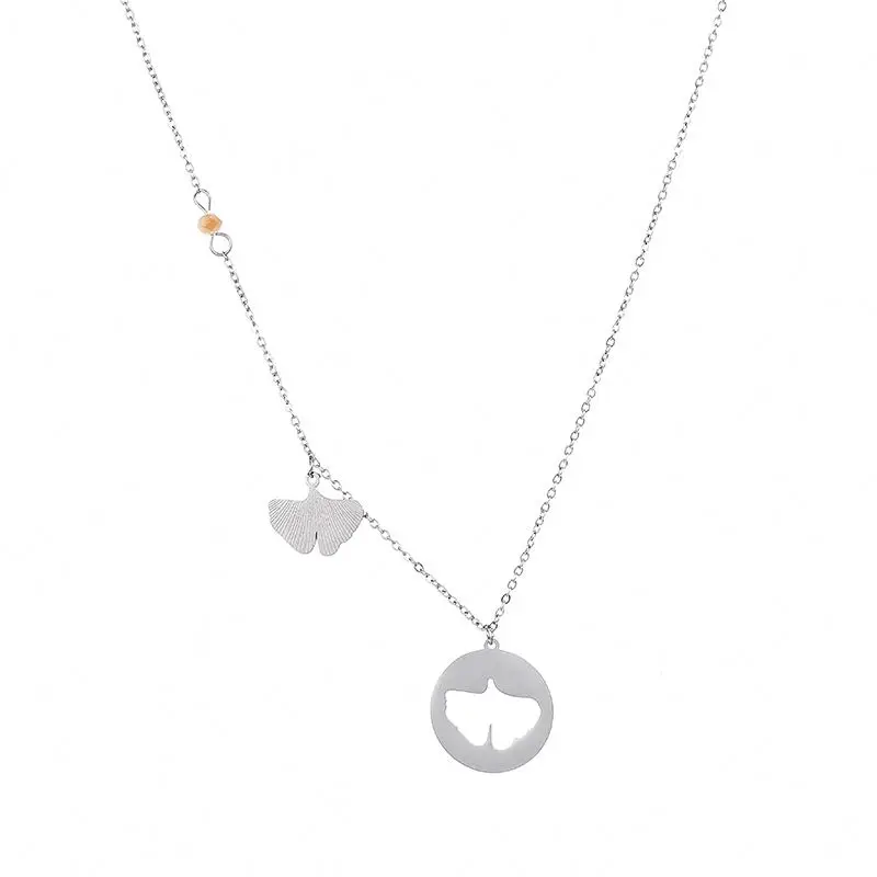 Fashion Design Shiny Steel Color Stainless Steel Gingko Leaf Round Pendant Necklace For Women
Fashion Design Shiny Steel Color Stainless Steel Gingko Leaf Round Pendant Necklace For Women