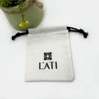Custom Logo Recycled Muslin Drawstring Organic Cotton Pouch