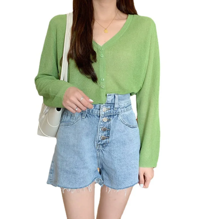 Korean Style O-neck Short Knitted Sweaters Women Thin Cardigan Fashion Sleeve Sun Protection Crop Top Ropa Mujer
Korean Style O-neck Short Knitted Sweaters Women Thin Cardigan Fashion Sleeve Sun Protection Crop Top Ropa Mujer