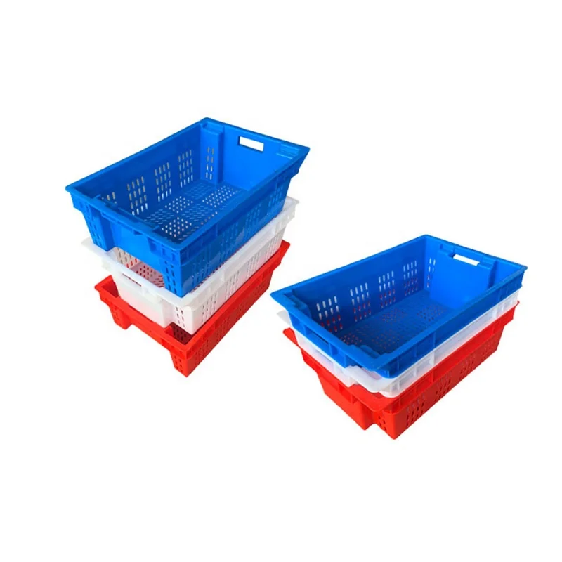 Fish crate ventilated plastic crate fruit plastic mesh basket 
Fish crate ventilated plastic crate fruit plastic mesh basket