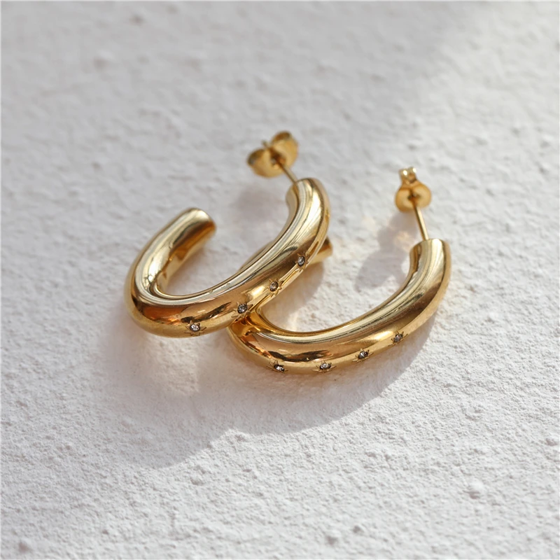 Non Tarnish Waterproof Statement Chunky 18K Gold Plated Star Burst Hoop Earring Stainless Steel Jewelry
Non Tarnish Waterproof Statement Chunky 18K Gold Plated Star Burst Hoop Earring Stainless Steel Jewelry