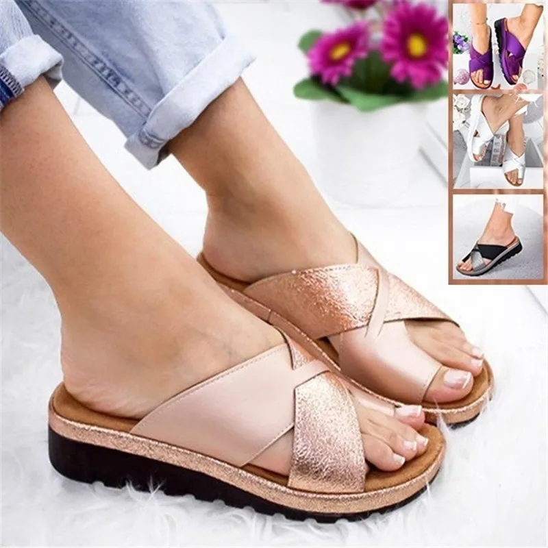 Women Platform Sandal Bunion Corrector Shoes Feet Correct Flat Sole Beach Orthopedic Slippers, Different colors and support to customized
Women Platform Sandal Bunion Corrector Shoes Feet Correct Flat Sole Beach Orthopedic Slippers, Different colors and support to customized