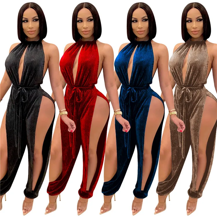 Hollow Out Black Velvet Club Jumpsuits For Women Fashion Autumn Solid Sexy Club Wear Bodysuits For Women, As picture
Hollow Out Black Velvet Club Jumpsuits For Women Fashion Autumn Solid Sexy Club Wear Bodysuits For Women, As picture