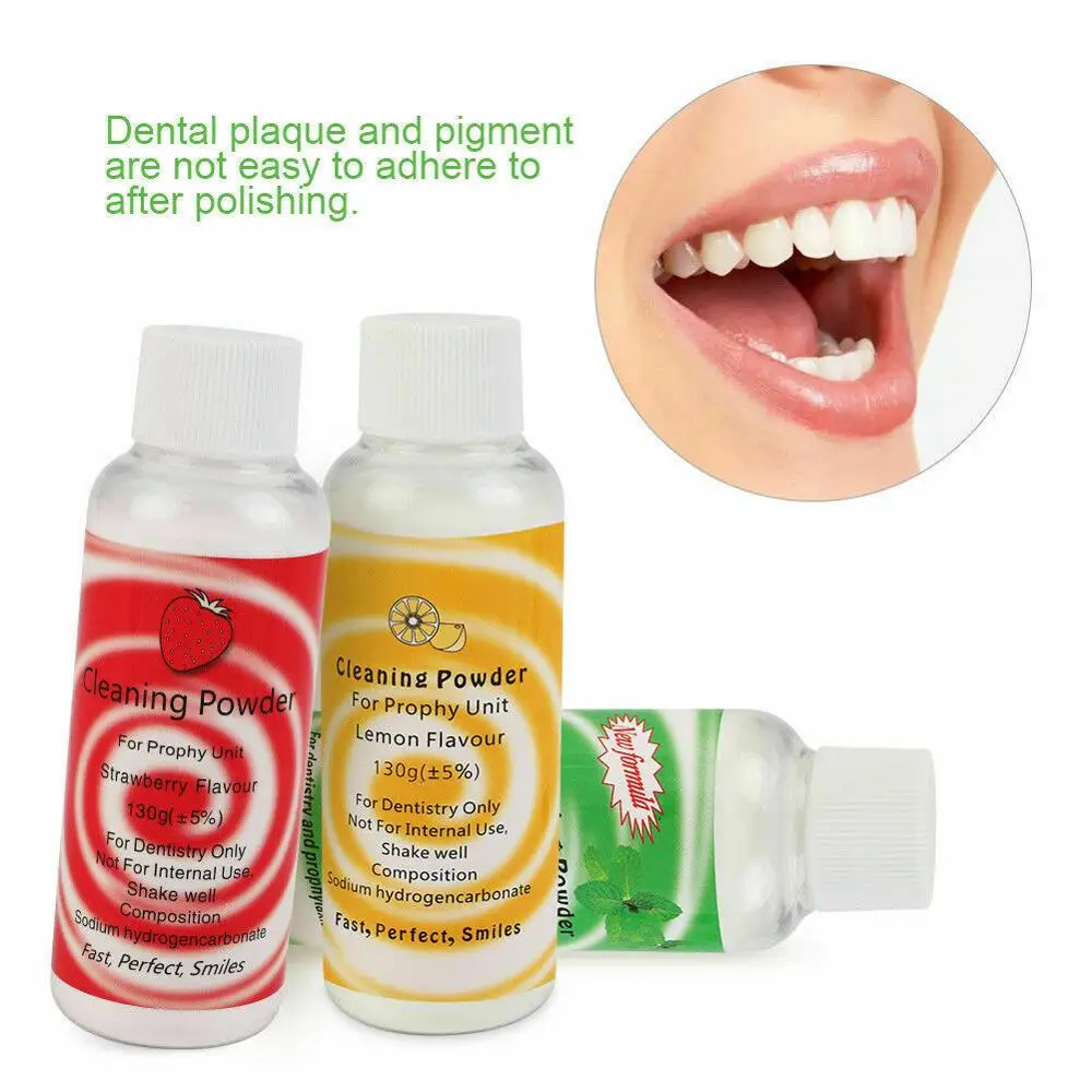 150g Teeth Whitening Essence Dental Cleaning Powder Prophy Air Jet Flow Teeth Polishing Stain Removal Mint Lemon Flavor
150g Teeth Whitening Essence Dental Cleaning Powder Prophy Air Jet Flow Teeth Polishing Stain Removal Mint Lemon Flavor