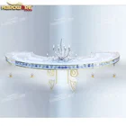 Wedding Clear Table Round Dining Table Best-selling Half Round Wedding Banquet Dining Clear Acrylic C Table With Led