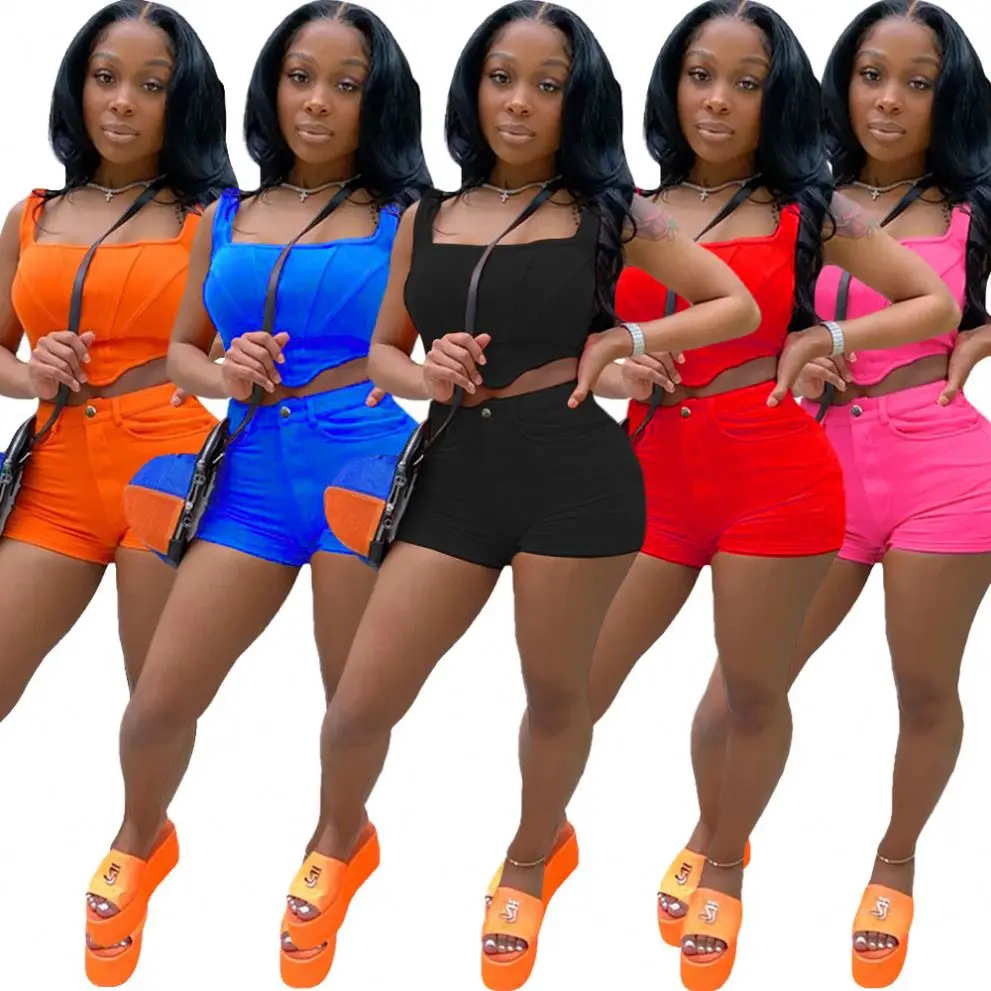 2021 summer fashion two piece outfits stylish crop top and hot short pants clot outfit summer 2 piece short set
2021 summer fashion two piece outfits stylish crop top and hot short pants clot outfit summer 2 piece short set