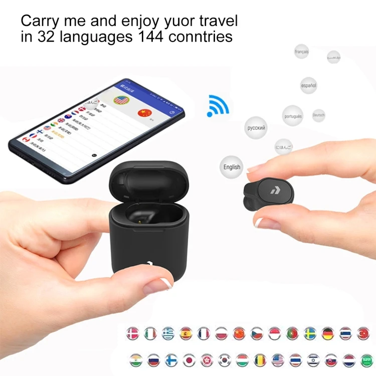 PKO-BTM223 Bluetooth 5.0 Smart Bluetooth Earphone with Magnetic Charging Box, Support Multi-language Translation & Call & Siri - ANKUX.COM