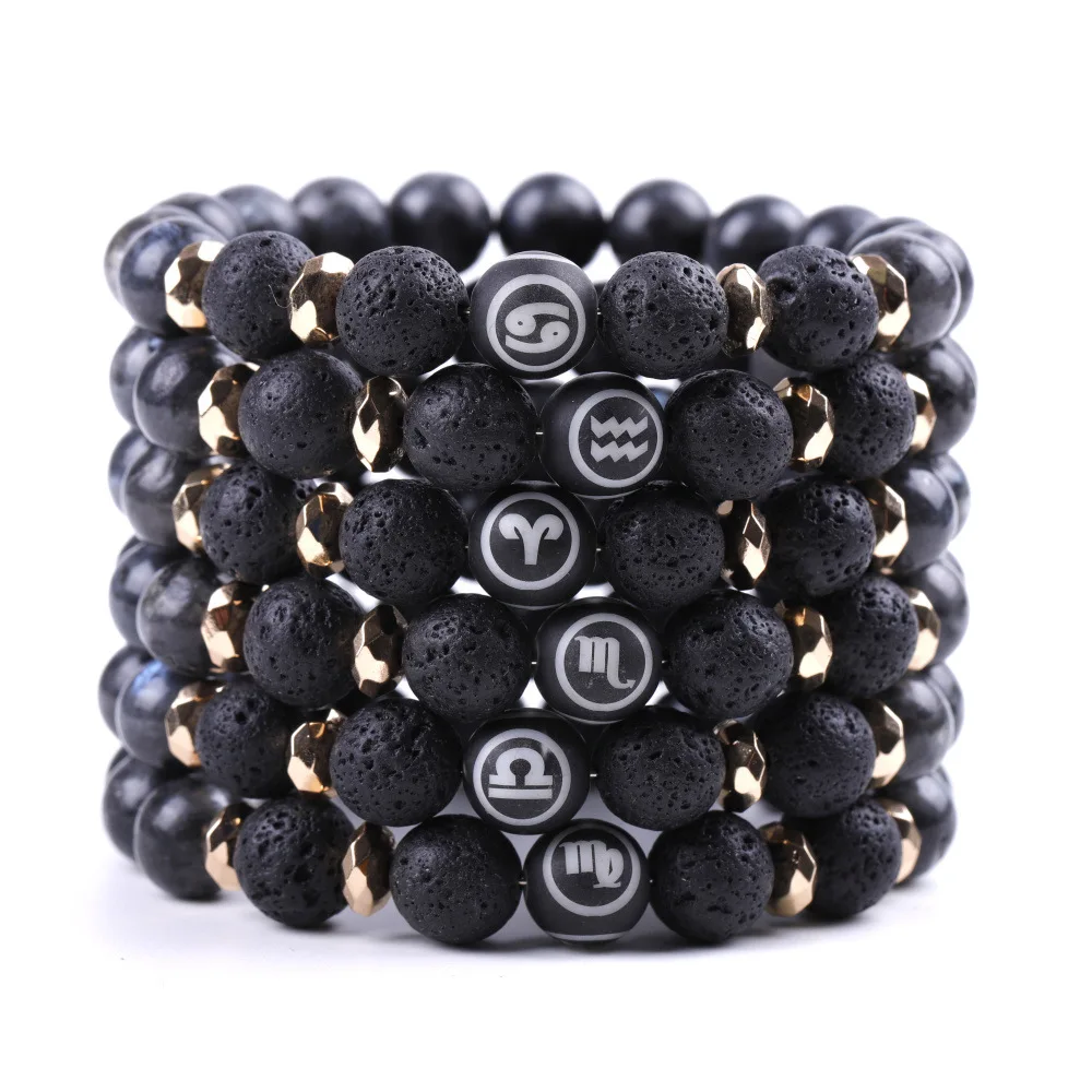 Hot Sale 12 Zodiac Sign Beads Beaded Couple Bracelet Natural Lava Stone Stone Black Glitter Stone Zodiac Bracelet, As picture
Hot Sale 12 Zodiac Sign Beads Beaded Couple Bracelet Natural Lava Stone Stone Black Glitter Stone Zodiac Bracelet, As picture