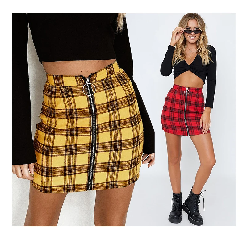 Fashion women sexy casual ladies high waist yellow plaid zipper skirt retro mini tight skirt
Fashion women sexy casual ladies high waist yellow plaid zipper skirt retro mini tight skirt