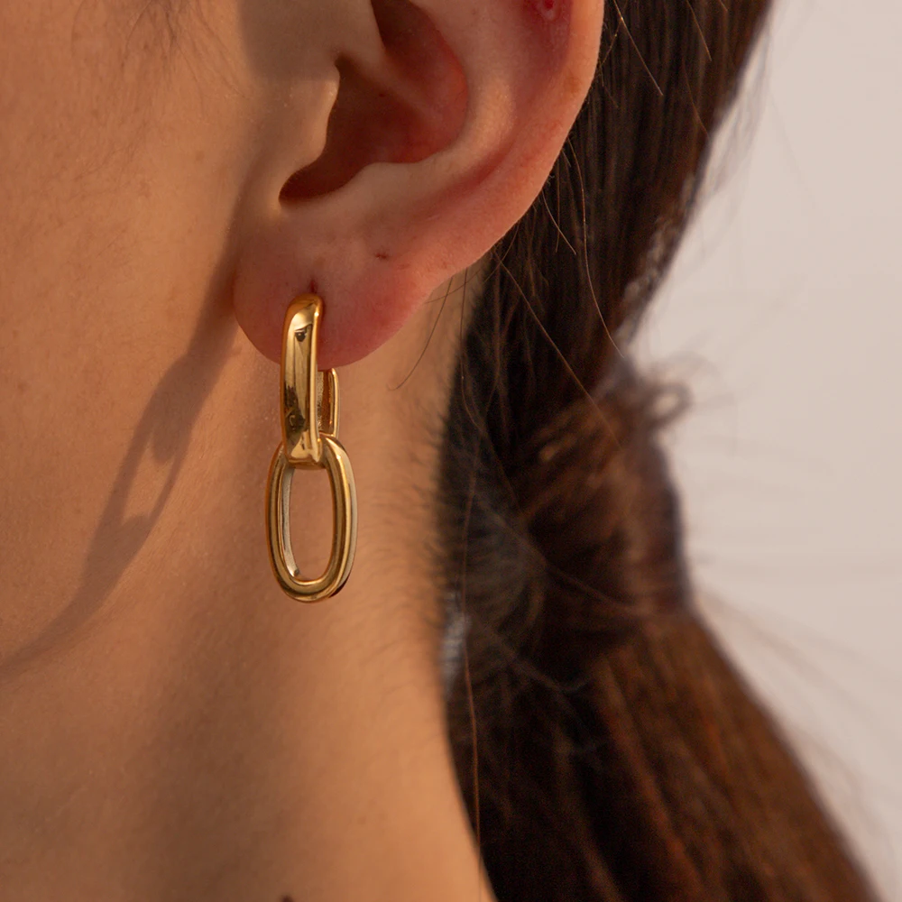 J&D Fashion Jewelry Luxury Hypoallergenic Earrings Women 18K Gold Plated Simple Hoop Chain Earring
J&D Fashion Jewelry Luxury Hypoallergenic Earrings Women 18K Gold Plated Simple Hoop Chain Earring