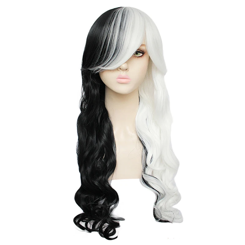 Monokuma wig Female Black and white long small wave chemical fiber wig for cosplay party Tokyo school
Monokuma wig Female Black and white long small wave chemical fiber wig for cosplay party Tokyo school