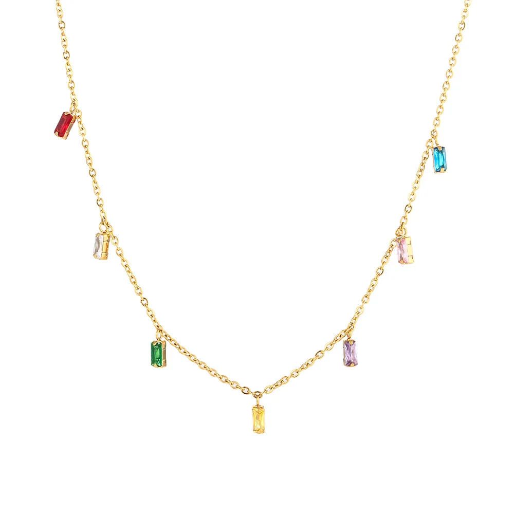 Smart sparkle rainbow inlay diamond color zircon water drop necklace charm pendant necklace
Smart sparkle rainbow inlay diamond color zircon water drop necklace charm pendant necklace