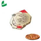 Custom Printed Eco Friendly Kraft Paper Pizza Box Carton Biodegradable Pizza Box with Handle for food take away
