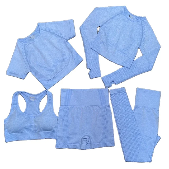 Wholesale Athletic Apparel High Waist Tight Yoga Pants with Pocket gym wear womens 5 Piece Set women seamless yoga set, Customized colors
Wholesale Athletic Apparel High Waist Tight Yoga Pants with Pocket gym wear womens 5 Piece Set women seamless yoga set, Customized colors