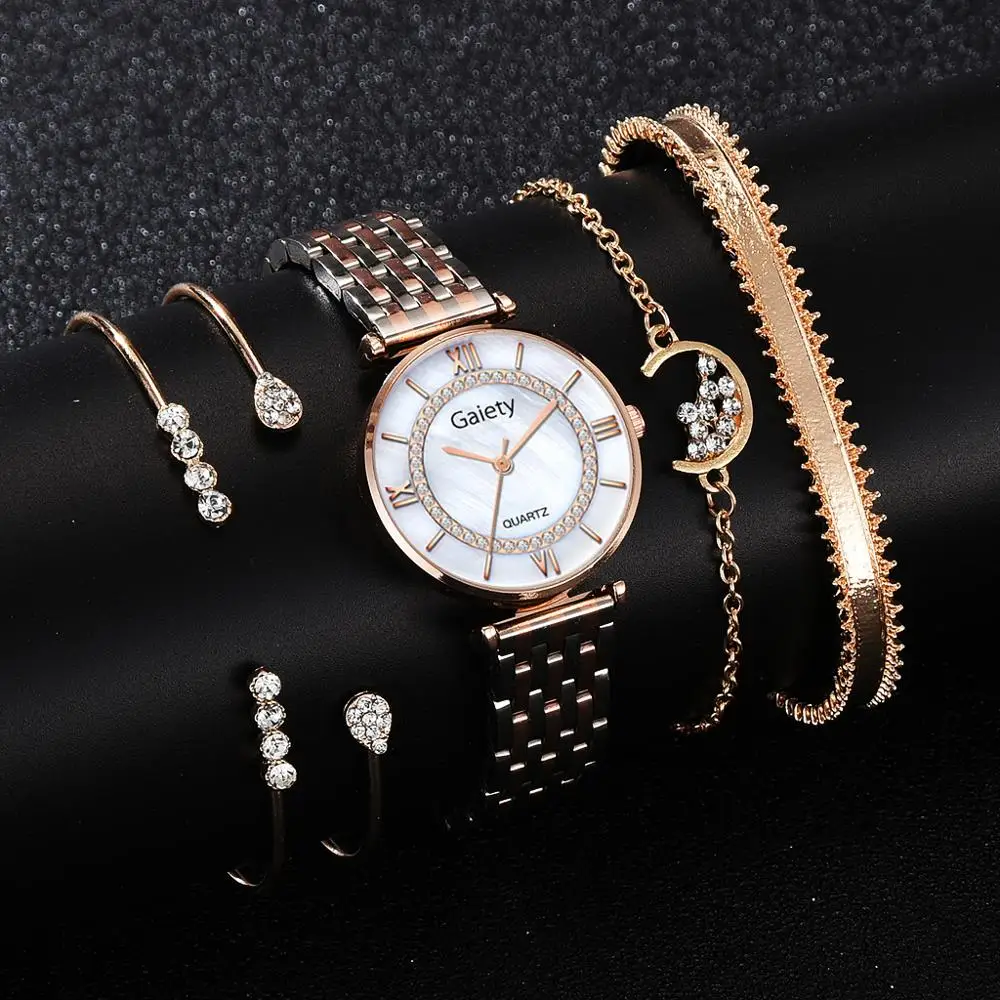 5PCS Set Watch For Women Top Fashion Diamond Ladies Wristwatches Female Quartz Bracelet Watch relogio feminino Dropshipping
5PCS Set Watch For Women Top Fashion Diamond Ladies Wristwatches Female Quartz Bracelet Watch relogio feminino Dropshipping
