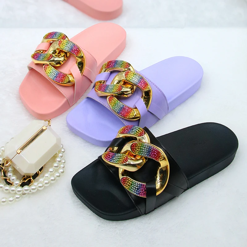 Latest Designer Fashion Ladies Casual Outdoor Chain Slider Shoes Women Flat Slides Slippers Sandals For Girls, Picture
Latest Designer Fashion Ladies Casual Outdoor Chain Slider Shoes Women Flat Slides Slippers Sandals For Girls, Picture
