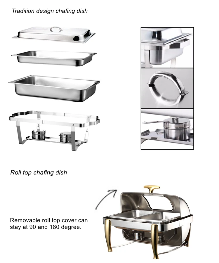 Factory direct sale various economic stainless steel chafing dish buffet set