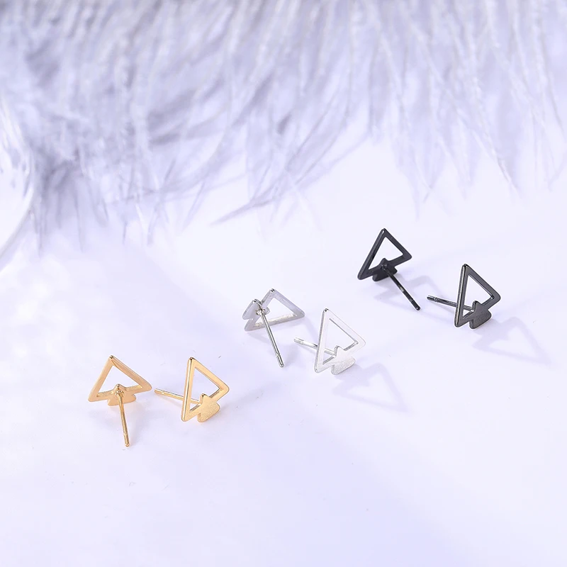 New Fashion Minimalist Jewelry Stainless Steel 14K Gold Plated Double Triangle Shaped Steel Stud Earrings
New Fashion Minimalist Jewelry Stainless Steel 14K Gold Plated Double Triangle Shaped Steel Stud Earrings