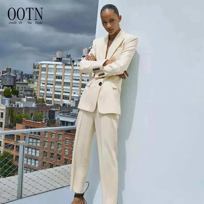 OOTN Ladies Vintage Two Pieces Sets Female Single Breasted Blazer Suits Za Women Fashion Slim V-Neck Office Lady Suit
OOTN Ladies Vintage Two Pieces Sets Female Single Breasted Blazer Suits Za Women Fashion Slim V-Neck Office Lady Suit