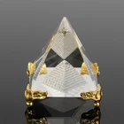 Crystal Clear Glass Egyptian Pyramid Paperweight MH-F0131
