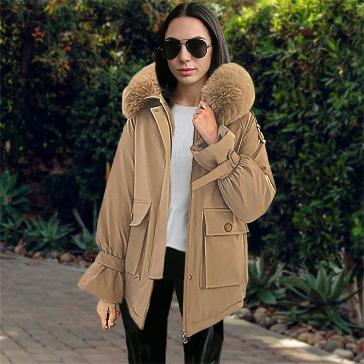 LvCong Fall winter new style hood faux fur collar women villus liner plus size parkas coat
LvCong Fall winter new style hood faux fur collar women villus liner plus size parkas coat