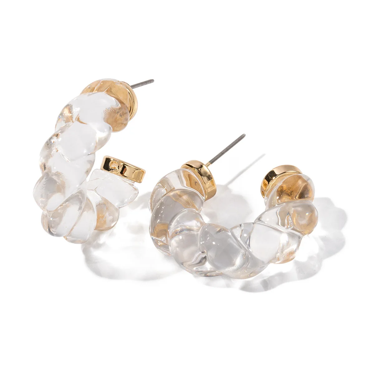 2023 Fashion Twist Clear Chunky Transparent Half Round Earring Hot Sale Eco-friendly Resin Material Cc Earrings For Women
2023 Fashion Twist Clear Chunky Transparent Half Round Earring Hot Sale Eco-friendly Resin Material Cc Earrings For Women