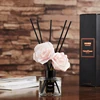 Mescente round glass bottle home fragrance luxury oil reed diffuser with rattan clear floral label for gift set prime
