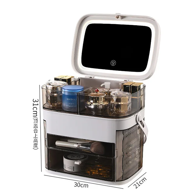 Multi-Function Portable Jewelry makeup Storage Box Multi-Layer Makeup Organizer Cosmetic Storage Box with led mirror
Multi-Function Portable Jewelry makeup Storage Box Multi-Layer Makeup Organizer Cosmetic Storage Box with led mirror