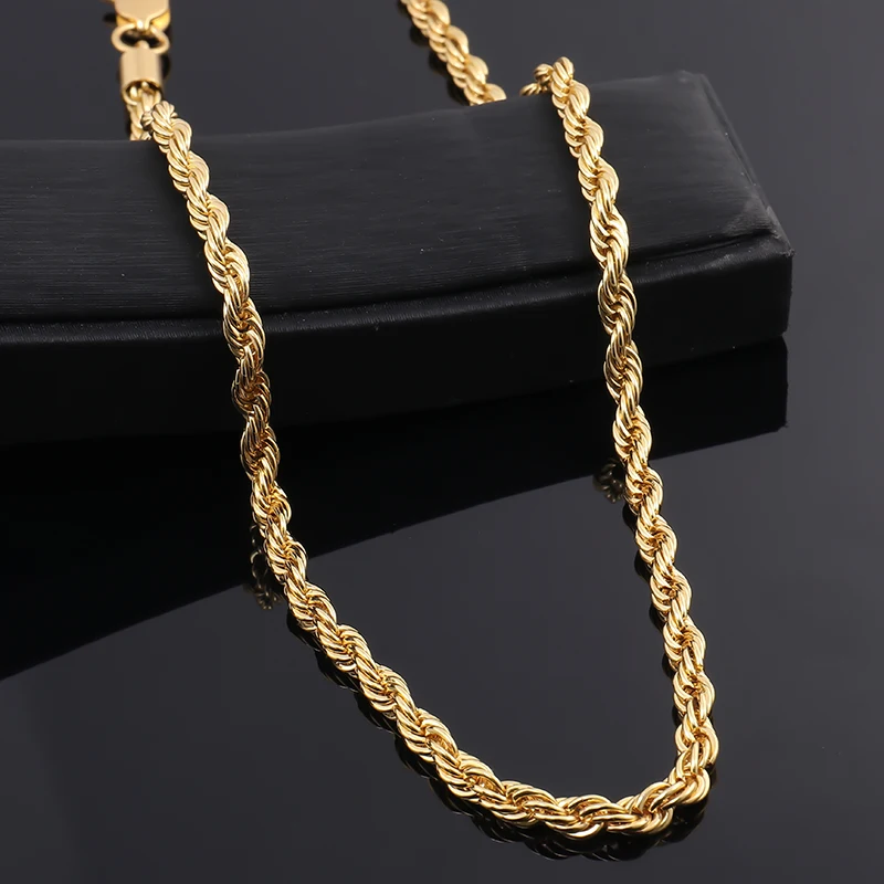 Hiphop Jewelry Solid 18K Yellow Gold Rose Gold Filled Men's 1.15MM 1.45MM 18inches Diamond Cut Rope Chain Necklace
Hiphop Jewelry Solid 18K Yellow Gold Rose Gold Filled Men's 1.15MM 1.45MM 18inches Diamond Cut Rope Chain Necklace