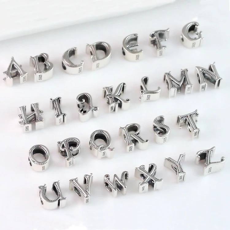 RINNTIN CB183 925 Sterling Silver Jewelry 26 A-Z Initial Letter Alphabet Pendant Charms for Bracelet Making, Oxidized silver
RINNTIN CB183 925 Sterling Silver Jewelry 26 A-Z Initial Letter Alphabet Pendant Charms for Bracelet Making, Oxidized silver