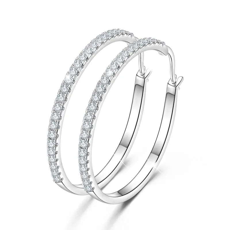 Luxury Jewelry 2021 Ladies Big Hoop CZ Zircon Earrings Sterling Silver 925 Earrings Women
Luxury Jewelry 2021 Ladies Big Hoop CZ Zircon Earrings Sterling Silver 925 Earrings Women