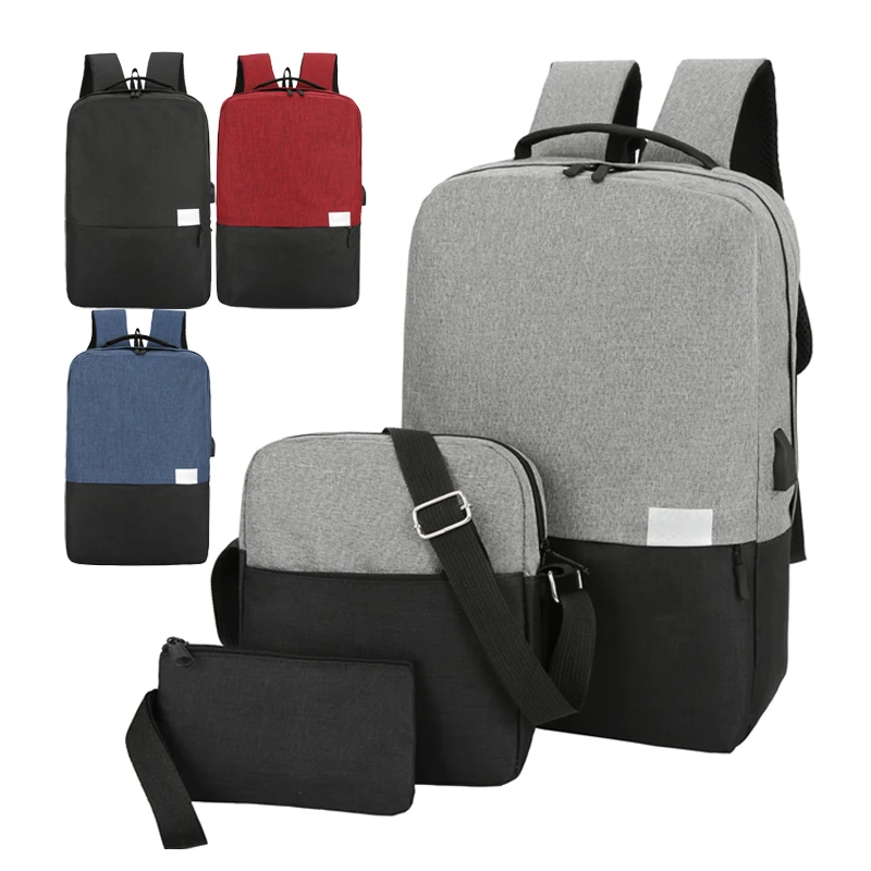 Korea Style Factory Wholesale Simple Design Light Weight Oxford Polyester Fabric Custom Logo Laptop Backpack 3 PCS set Bag, Black, blue, red, grey or custom
Korea Style Factory Wholesale Simple Design Light Weight Oxford Polyester Fabric Custom Logo Laptop Backpack 3 PCS set Bag, Black, blue, red, grey or custom
