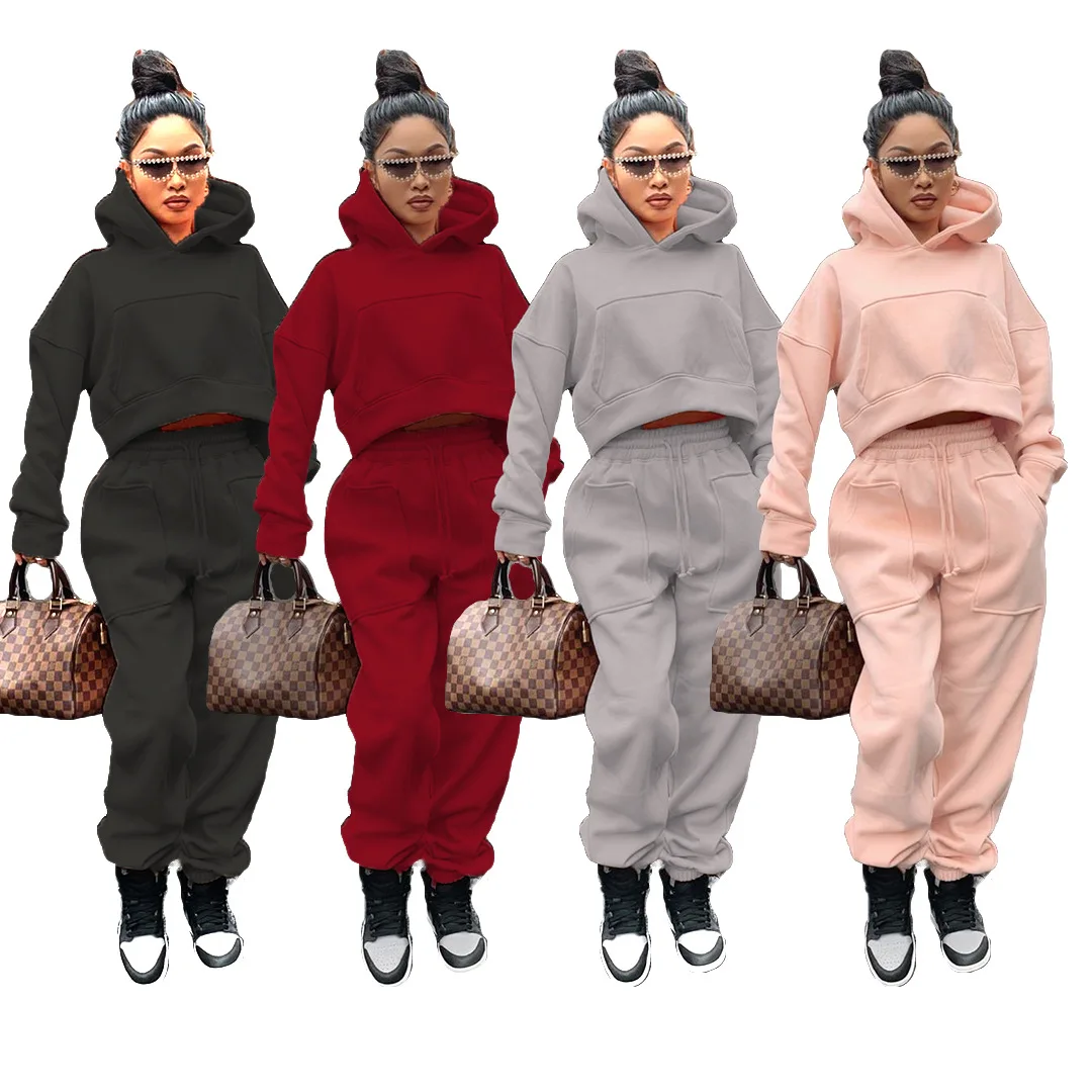 Casual Solid Hoodie Fall Autumn 2021 Women Ladies Two Pieces Jogger Set Womens Sweat Pocket Crop Sweatsuit 2 Piece Pant Sets
Casual Solid Hoodie Fall Autumn 2021 Women Ladies Two Pieces Jogger Set Womens Sweat Pocket Crop Sweatsuit 2 Piece Pant Sets