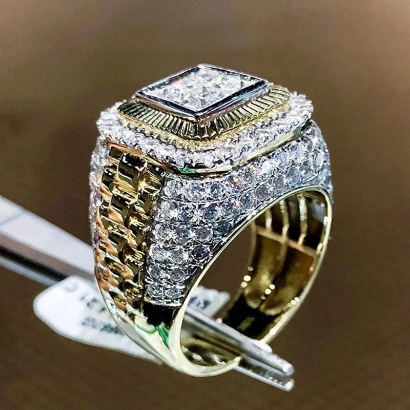 Hip Hop 14K Gold Plated Man Big Finger Rings Full Of CZ Diamond Gold Rings Full Cubic Zircon Ring for Mens
Hip Hop 14K Gold Plated Man Big Finger Rings Full Of CZ Diamond Gold Rings Full Cubic Zircon Ring for Mens