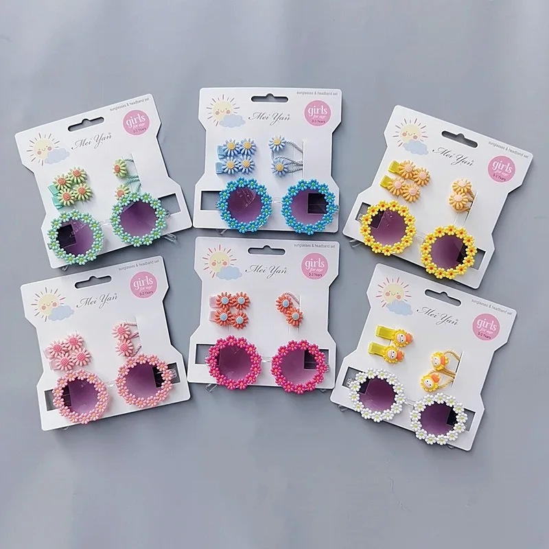Sun Glasses Set Candy Color Hair Clip Hair Rope Small Flower Sun Glasses Set Summer Children's Ornaments
Sun Glasses Set Candy Color Hair Clip Hair Rope Small Flower Sun Glasses Set Summer Children's Ornaments