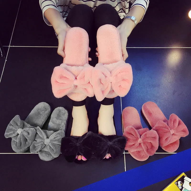 Autumn/Winter Home Furnishing Indoor Wool Slippers Fashion Bowknot Plush Womans Cotton Slippers Shoes
Autumn/Winter Home Furnishing Indoor Wool Slippers Fashion Bowknot Plush Womans Cotton Slippers Shoes