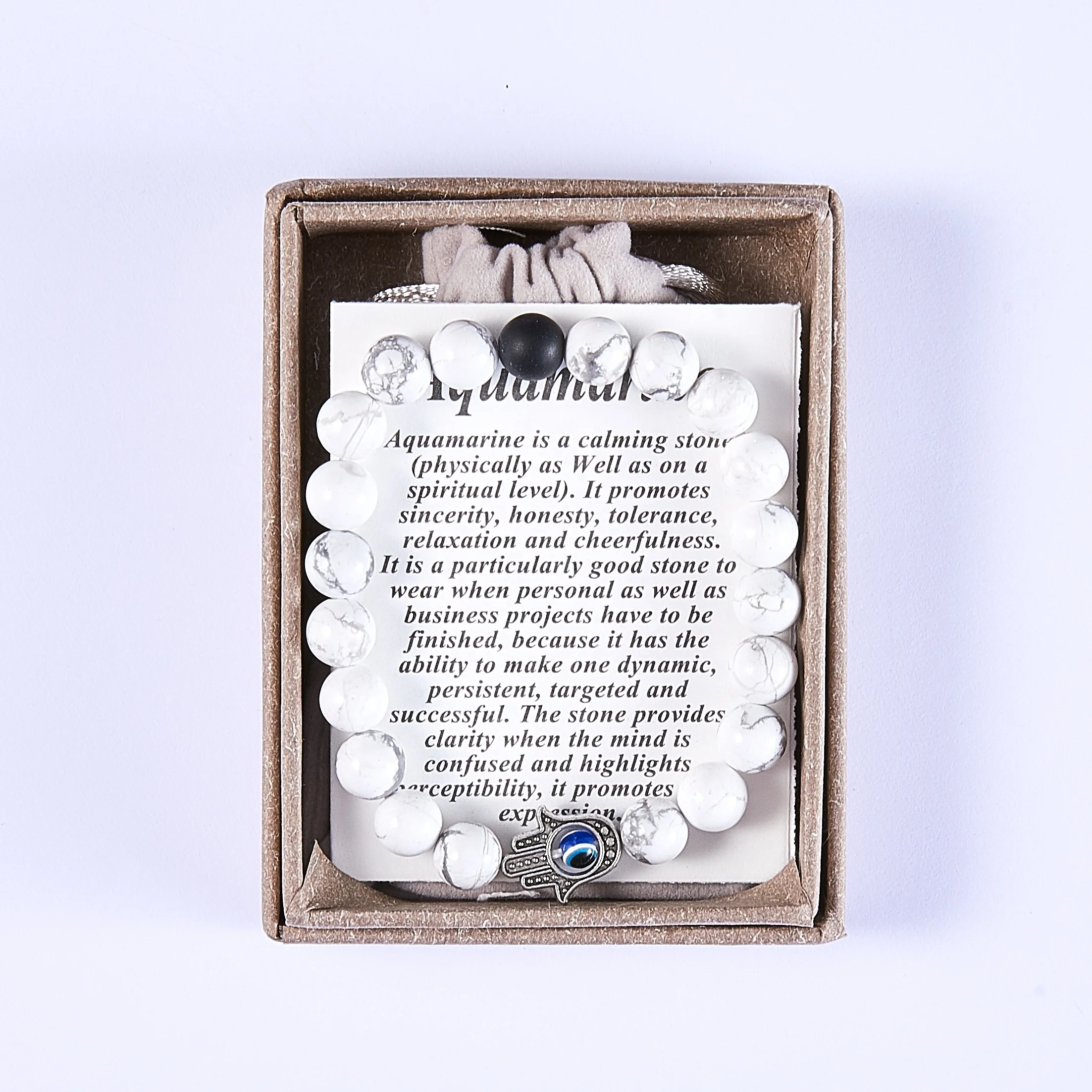 Wholesale Beads Bracelet Charm Natural Stone Evil Eye Fatima Palm Lucky Howlite Stone Bracelet, As photo
Wholesale Beads Bracelet Charm Natural Stone Evil Eye Fatima Palm Lucky Howlite Stone Bracelet, As photo