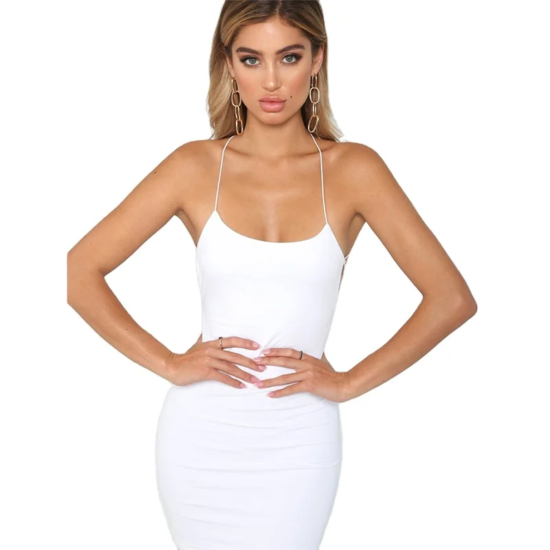 Summer Women Solid Sexy Bodycon Dress Slim Nightclub Backless Strap Lady Party Mini Dress
Summer Women Solid Sexy Bodycon Dress Slim Nightclub Backless Strap Lady Party Mini Dress