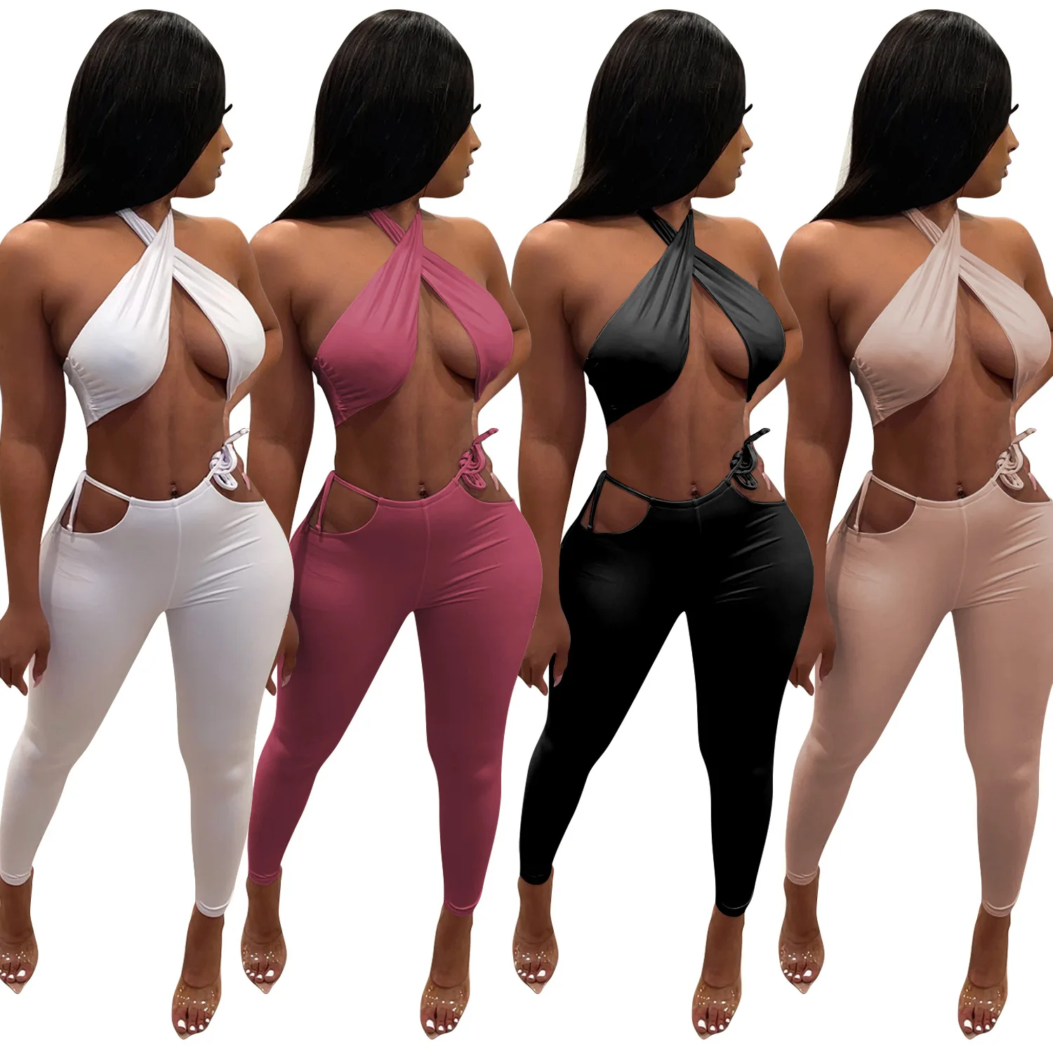 Sleeveless Halter Solid Bandage Bra Crop Top Pants Party Club Outfits two piece pants set
Sleeveless Halter Solid Bandage Bra Crop Top Pants Party Club Outfits two piece pants set