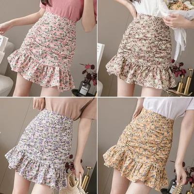 F41068A 2021 new spring high waist A-word floral chiffon short fishtail hip buttock skirts womens skirts, As picture
F41068A 2021 new spring high waist A-word floral chiffon short fishtail hip buttock skirts womens skirts, As picture