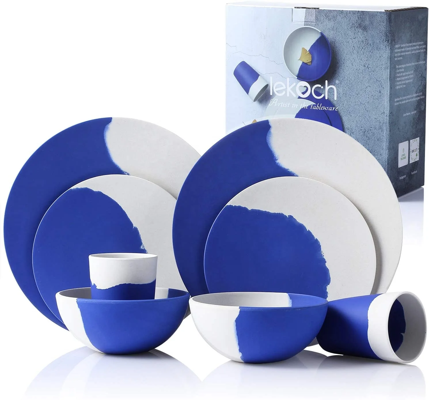 2020 fashion tableware set 8 Pcs Bamboo Bowl Cup Plate Set for Kids and Adults Dishwasher Safe Bamboo Dinnerware Set, Klein blue & white
2020 fashion tableware set 8 Pcs Bamboo Bowl Cup Plate Set for Kids and Adults Dishwasher Safe Bamboo Dinnerware Set, Klein blue & white