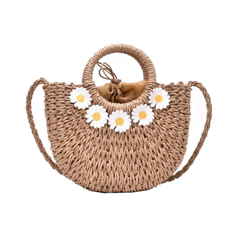 New Style Fashion Daisy Flower Pattern Straw Handbag Women Beach Messenger Bag, 2 colors
New Style Fashion Daisy Flower Pattern Straw Handbag Women Beach Messenger Bag, 2 colors