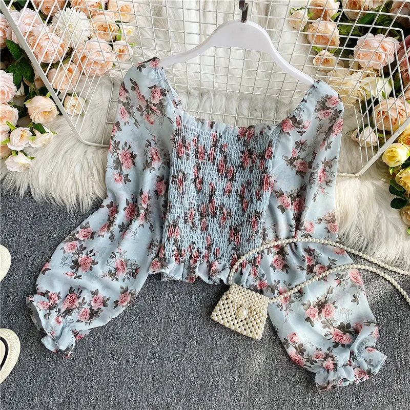 Coldker 2021 New Floral Chiffon Shirt Ladies Spring Autumn Slim Blouse Long Puff Sleeve Square Collar Casual Cropped Tops, Picture color
Coldker 2021 New Floral Chiffon Shirt Ladies Spring Autumn Slim Blouse Long Puff Sleeve Square Collar Casual Cropped Tops, Picture color